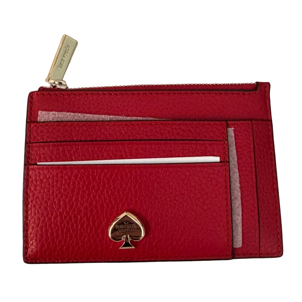Kate Spade New York Kaya Large Slim Cardholder Perfect Cherry Red Leather KL837